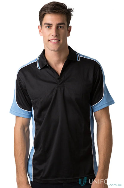 Man wearing Kids Auburn Polo shirt with cooldry moisture management technology