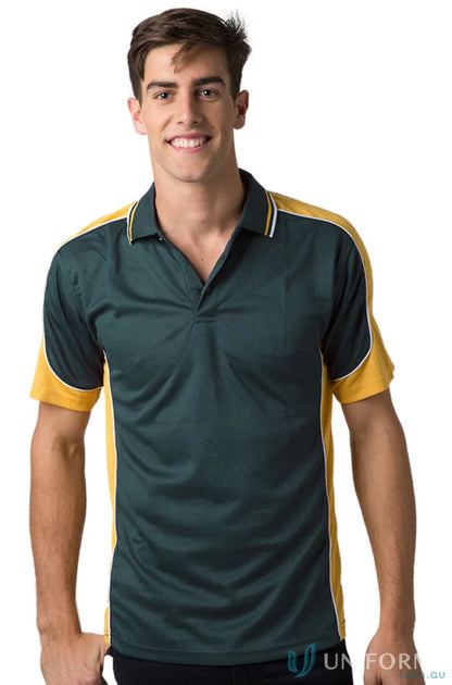 Man in Kids Auburn Polo shirt with CoolDry moisture management tech and vibrant colors