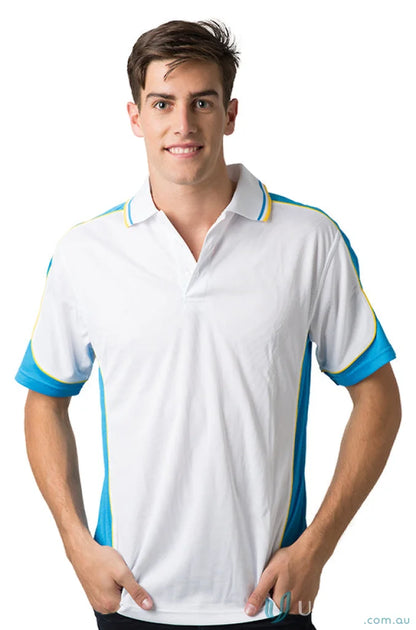 Man in Kids Auburn Polo shirt using cooldry technology for moisture management