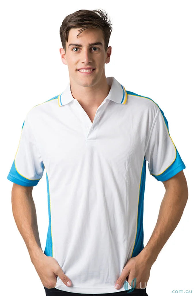 Man in Kids Auburn Polo shirt using cooldry technology for moisture management