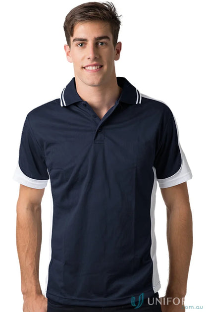 Kids Auburn Polo with Navy and White Colors featuring CoolDry moisture management tech