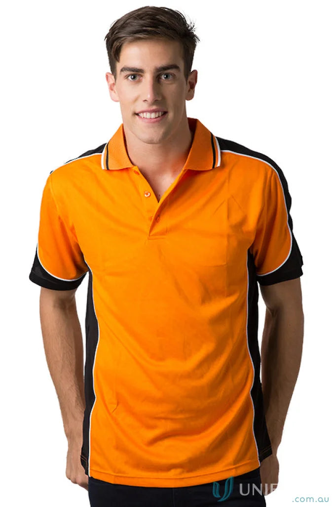 Kids Auburn Polo shirt in orange and black with cooldry moisture management tech