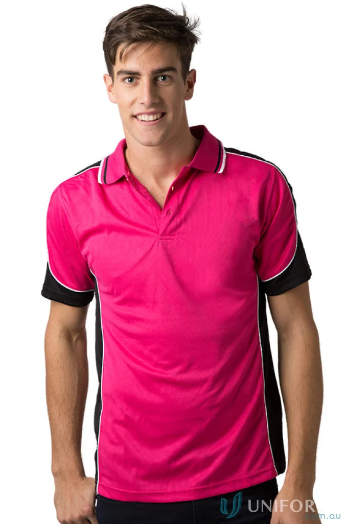 Kids Auburn Polo with pink and black design featuring cooldry moisture management tech