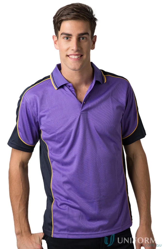 Kids Auburn Polo with purple and black color, featuring cooldry moisture management tech