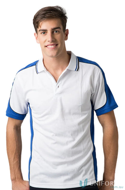 Kids Auburn Polo with cooldry moisture management tech and stylish white and blue design