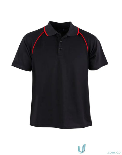 Kids Champion Raglan kids raglan sleeve polo with black and red trim, perfect for winning spirit