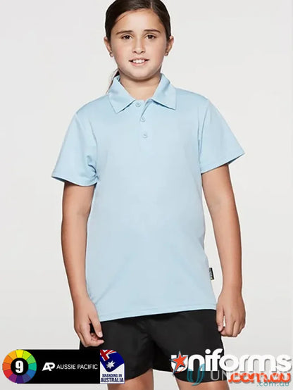 Light blue fabric Kids Botany Polo shirt perfect for uniforms or casual workwear