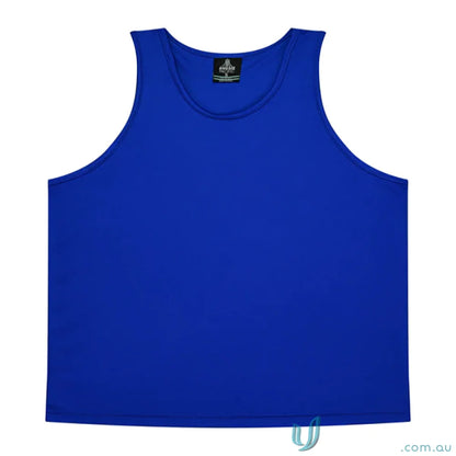 Blue athletic tank top from Kids Botany Singlet, perfect for uniforms and workwear