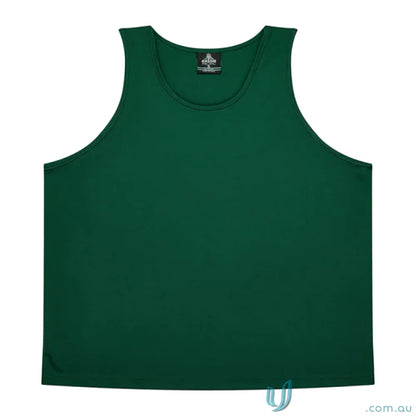Kids Botany Singlet in green tank top perfect as casual uniforms or workwear for kids