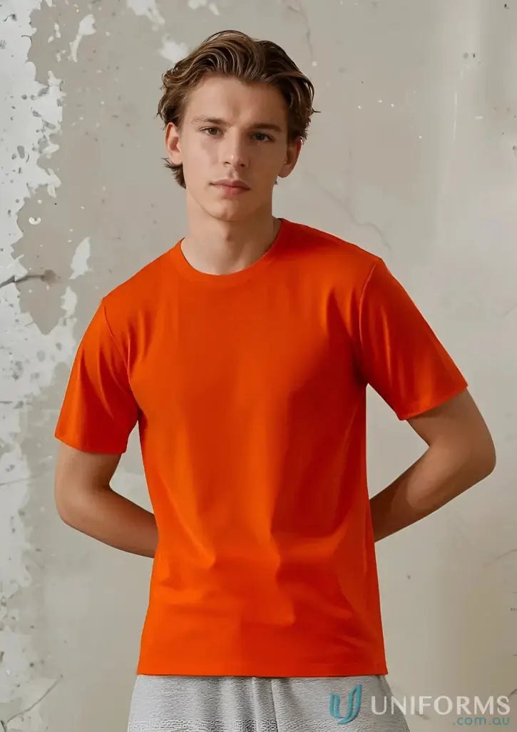 Young man in Kids Brightport Tee made of combed cotton in standard colours