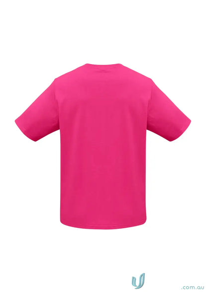 Kids Brightport Tee in vibrant fuchsia made from comfy combed cotton, standard colours