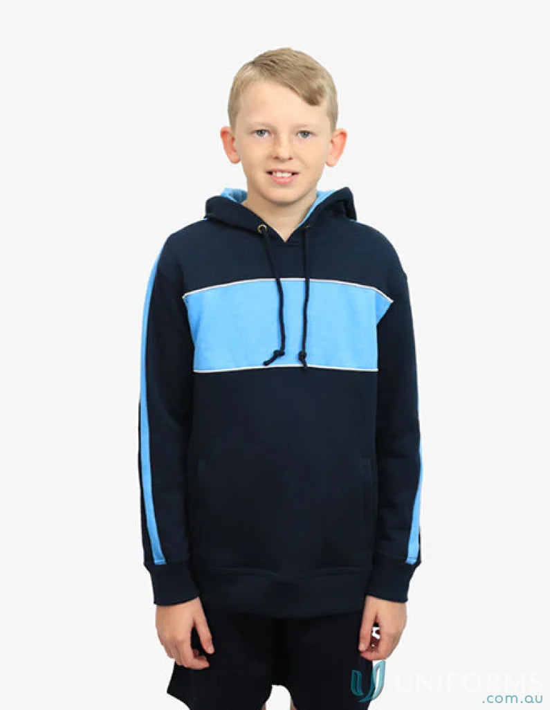 Boy in Kids Chesty Hoodie with anti-pill fleece and stylish chest panel bshd11k