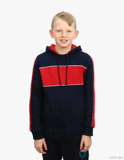 Kids Chesty Hoodie with color-blocked design and anti-pill fleece chest panel bshd11k