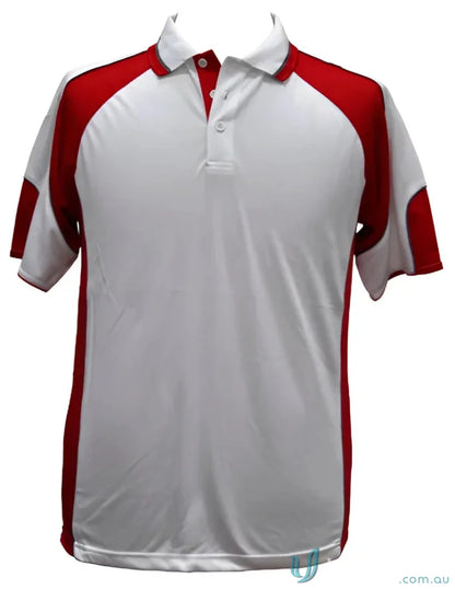 Kids spirit cooldry White and red Mini Waffle Fabric Kids CoolDry Alliance Polo shirt