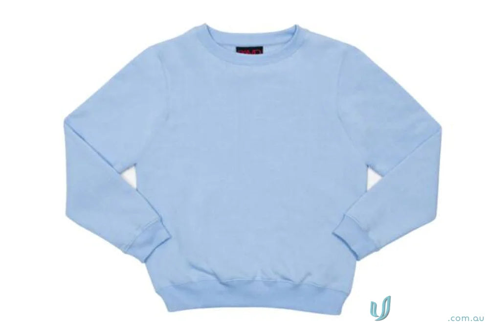 Light blue kids crew neck sloppy joes sweatshirt with long sleeves and comfy fit