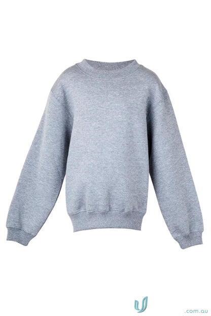 Kids crew neck sloppy joes sweatshirt with ribbed cuffs and hem in solid grey style
