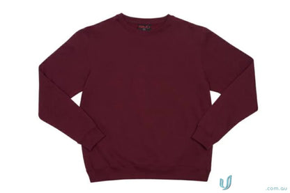Kids crew neck sloppy joes sweater in solid maroon long sleeve style