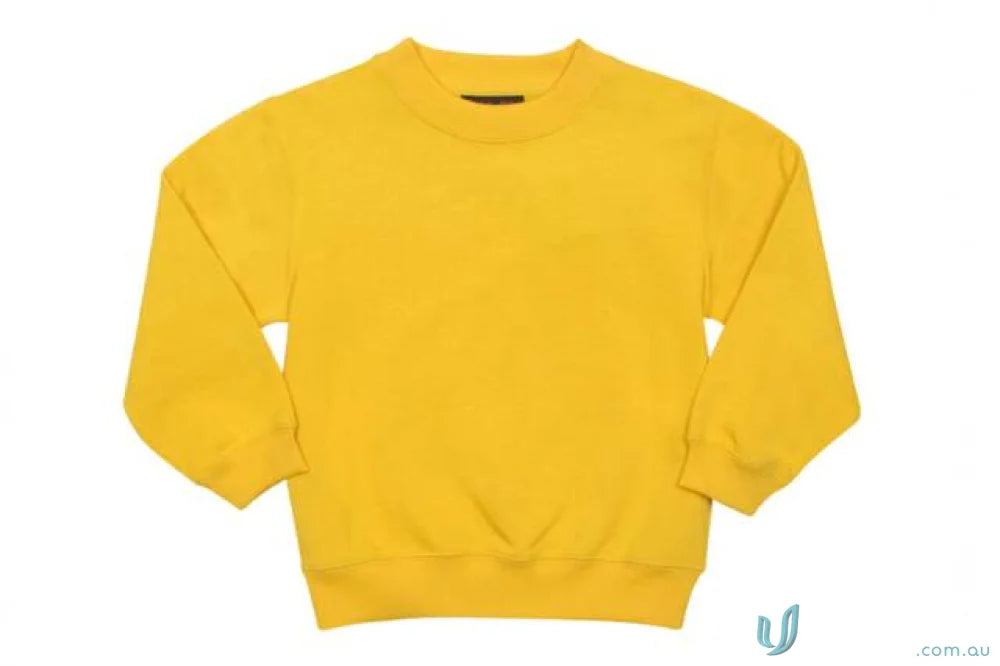 Kids crew neck sloppy joes sweatshirt in solid yellow with three-quarter sleeves