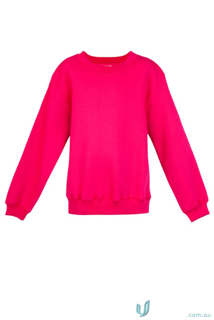 Vibrant hot pink kids crew neck sloppy joes sweatshirt for kids’ style and comfort