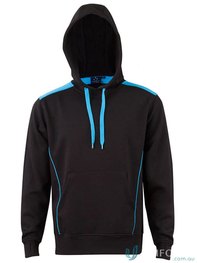 Kids Croxton Hoodie with black and blue contrast shoulder panels, perfect kids workwear