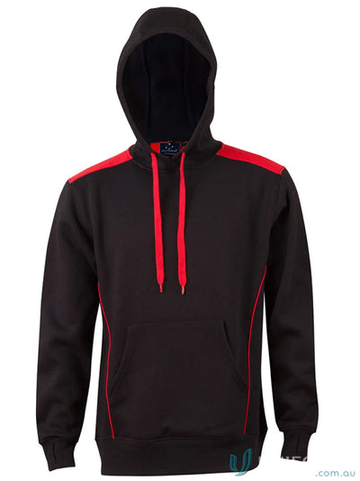 Kids Croxton Hoodie with black and red contrast shoulder panels, perfect kids workwear