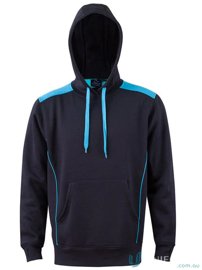Kids Croxton Hoodie with black and blue contrast shoulder panels for kids workwear