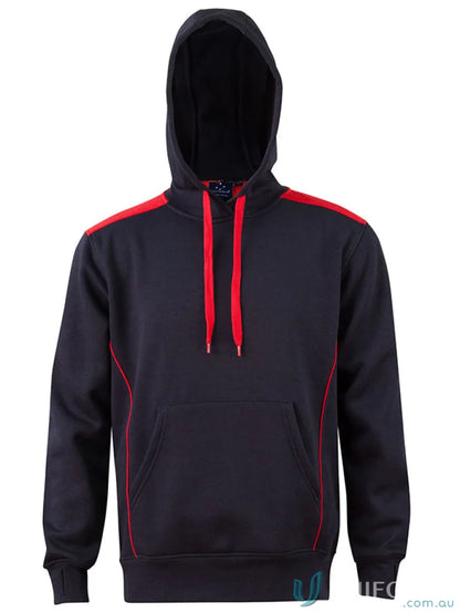 Kids Croxton Hoodie with black and red contrast shoulder panels, perfect kids workwear