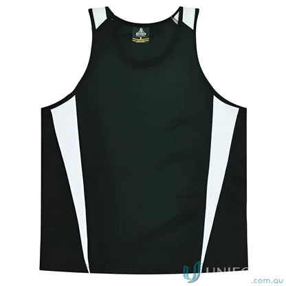 Kids Eureka Singlet black and white athletic tank top made with comfy fabric for sports