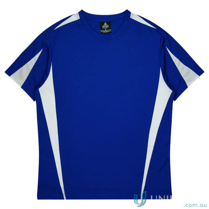 Kids Eureka T-shirt in blue and white athletic fabric great for uniforms or workwear
