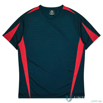 Kids Eureka T-shirt in dark blue and red fabric, perfect for uniforms or workwear