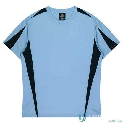 Kids Eureka T-shirt with light blue and black fabric, perfect for uniforms or workwear