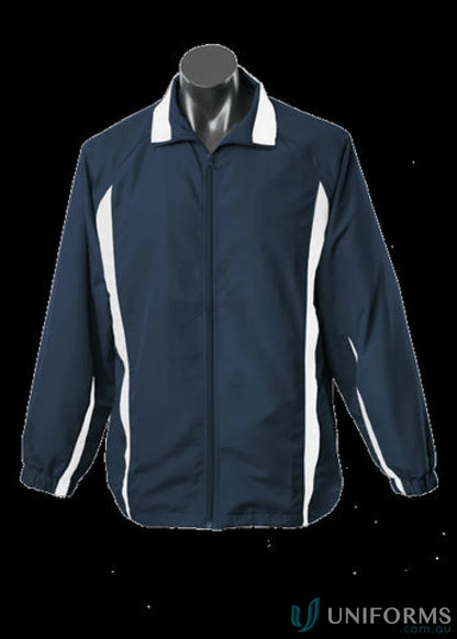 Kids Eureka Track Jacket in navy and white, perfect for sports uniforms or casual wear