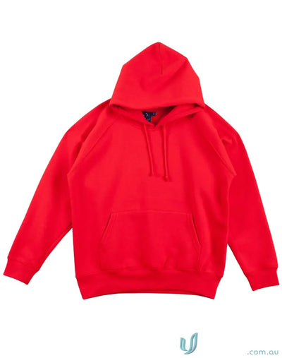 Red fleecy hoodie for kids from Kids Full Colour Print Hoodie, perfect workwear or uniforms