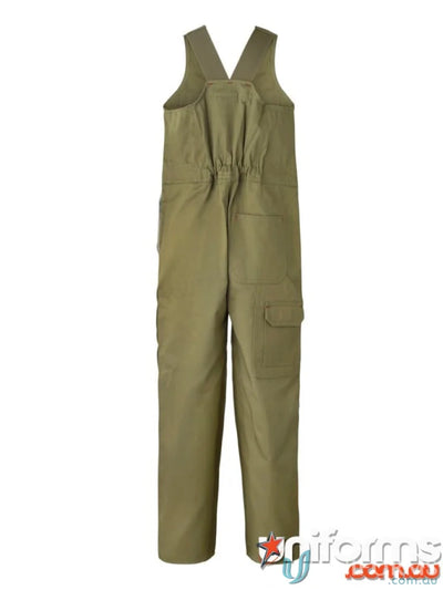 Kids Full Colour Roughall in olive green work overalls for outdoor school activities