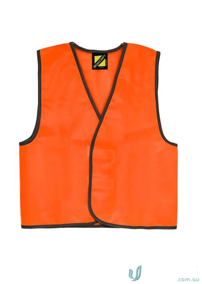 Kids HiVis Safety Vest with orange color and gray trim for outdoor education safety