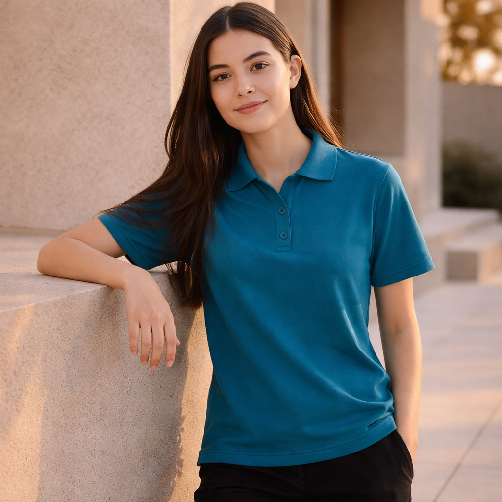 Teal Kids Krue Polo shirt, Biz Collection kids crew polo for school uniform game