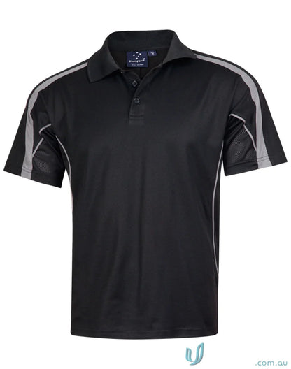 Kids Legend Polo black and gray short-sleeved jersey showcasing Legend Truedry fashion