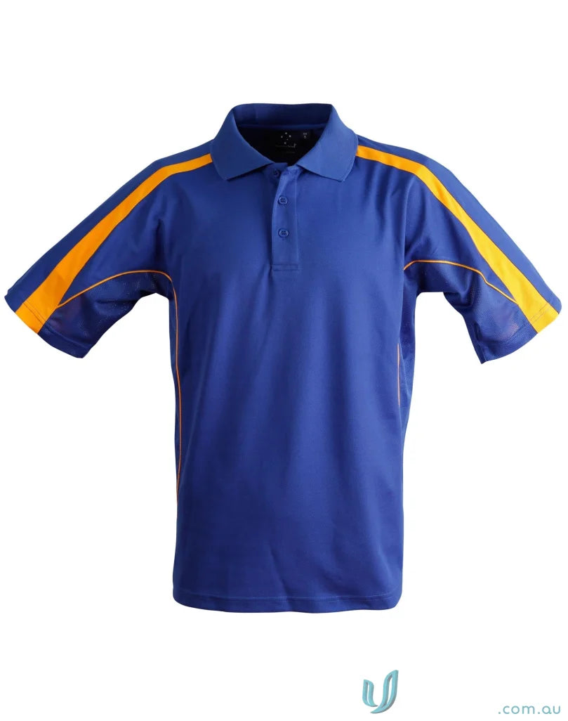 Kids Legend Polo in blue and gold with PS53K Legend Truedry fabric for legend truedry fashion