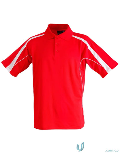 Kids Legend Polo red polo shirt with white accents from PS53K Legend Truedry fashion