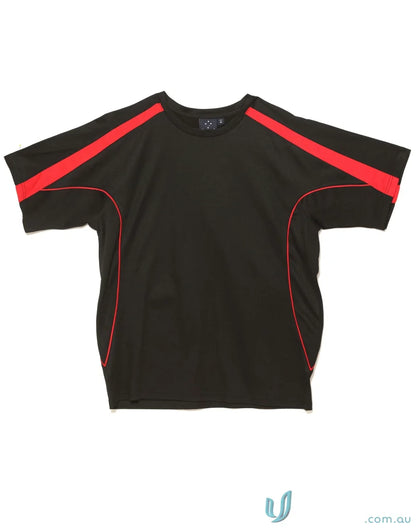 Black Kids Legend Tee with red accents, perfect for casual work uniforms or uniforms