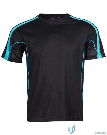 Kids Legend Tee black and turquoise athletic t-shirt perfect for sports uniforms