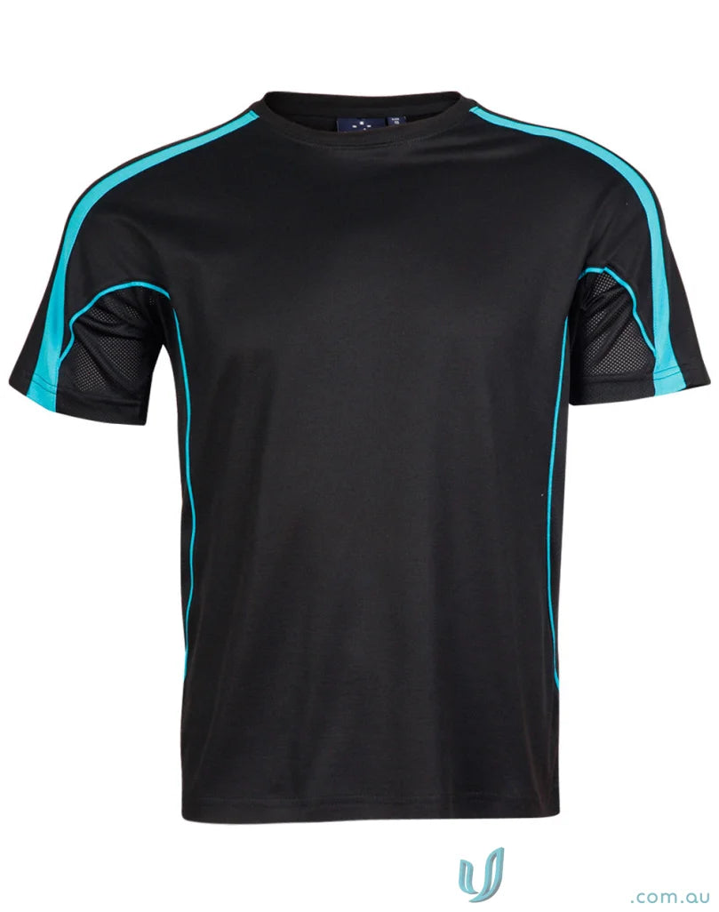 Kids Legend Tee black and turquoise athletic t-shirt perfect for sports uniforms