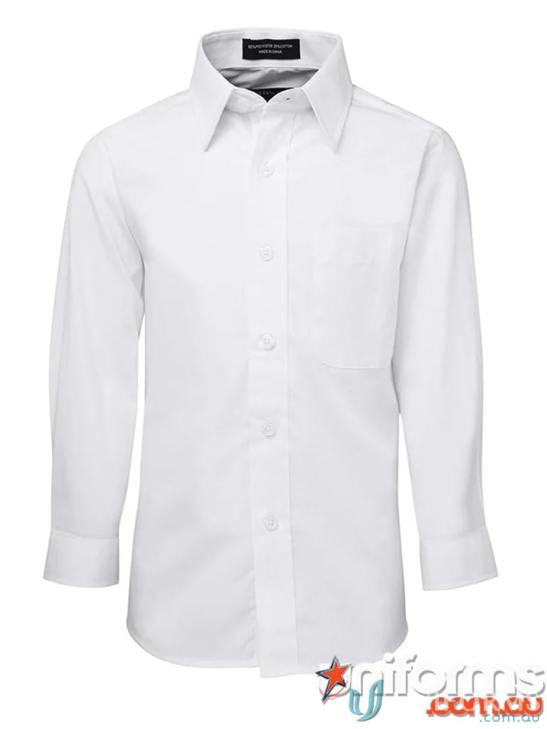 Kids LS School Shirt with comfort two-piece collar and easy care fabric