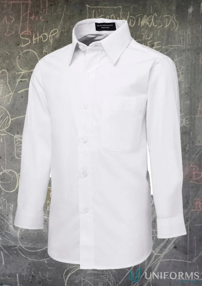 Kids LS School Shirt with comfort two-piece collar and easy care fabric