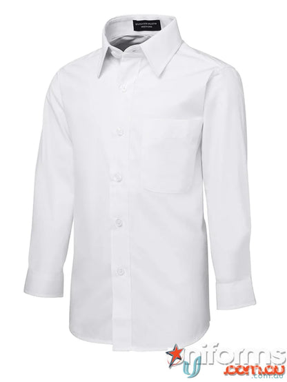 Kids LS School Shirt with comfort two-piece collar and easy care fabric