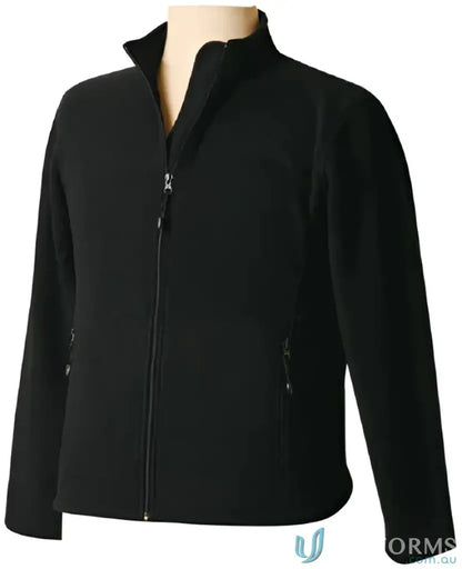 Kids Micro Bonded Polar Fleece Jacket in black, cozy bonded polar fleece for kids