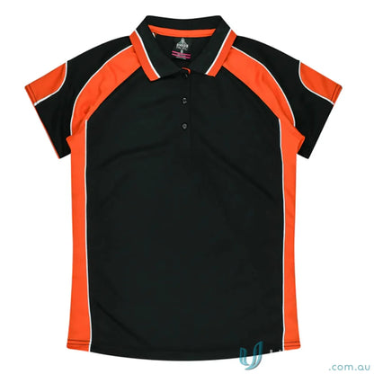 Kids Murray Polo in black and orange featuring classic style and comfy fit