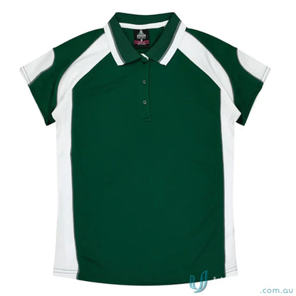 Kids Murray Polo in green and white, perfect for stylish little boys
