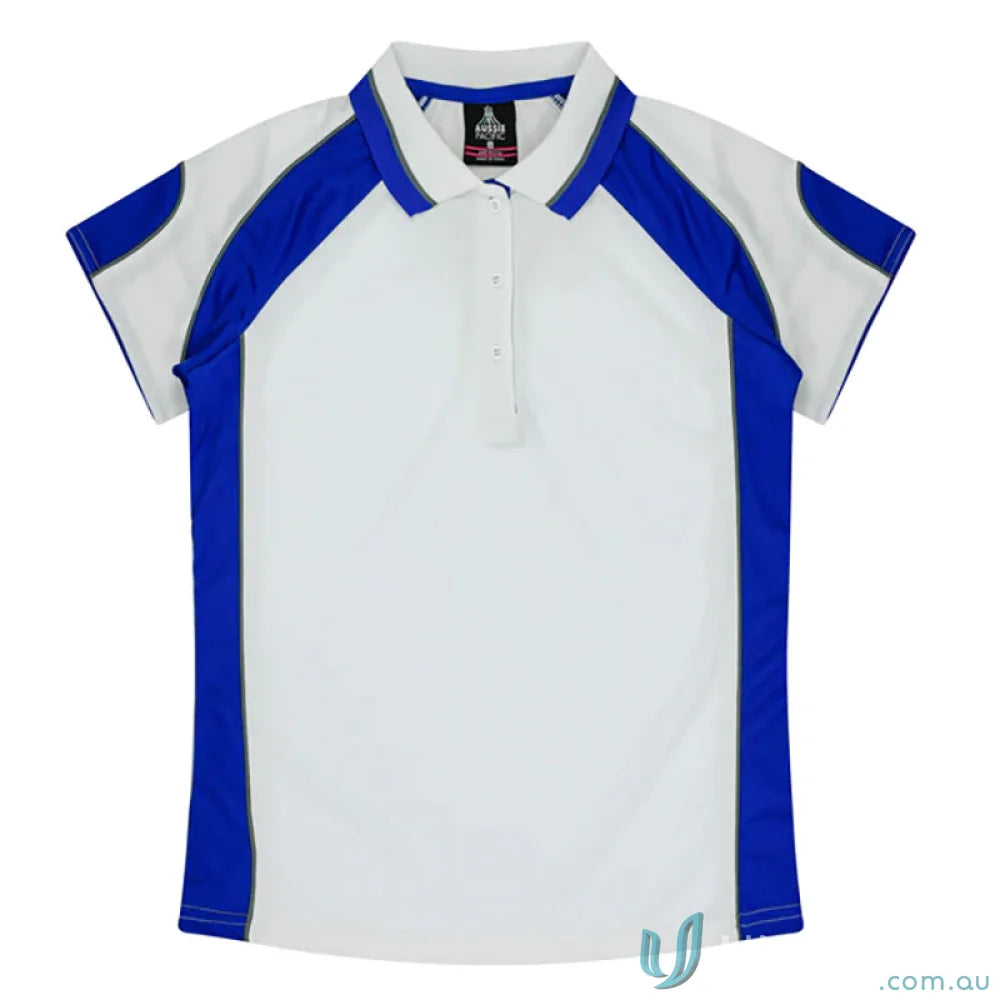 Kids Murray Polo shirt in white and blue for stylish kids murray look