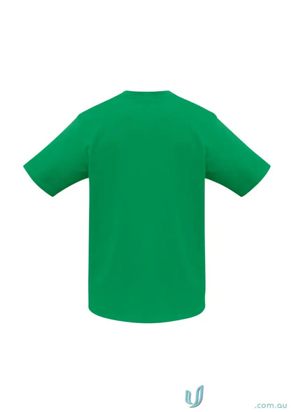 Kids Newport Tee in plain green combed cotton, a comfy standard colour for kids